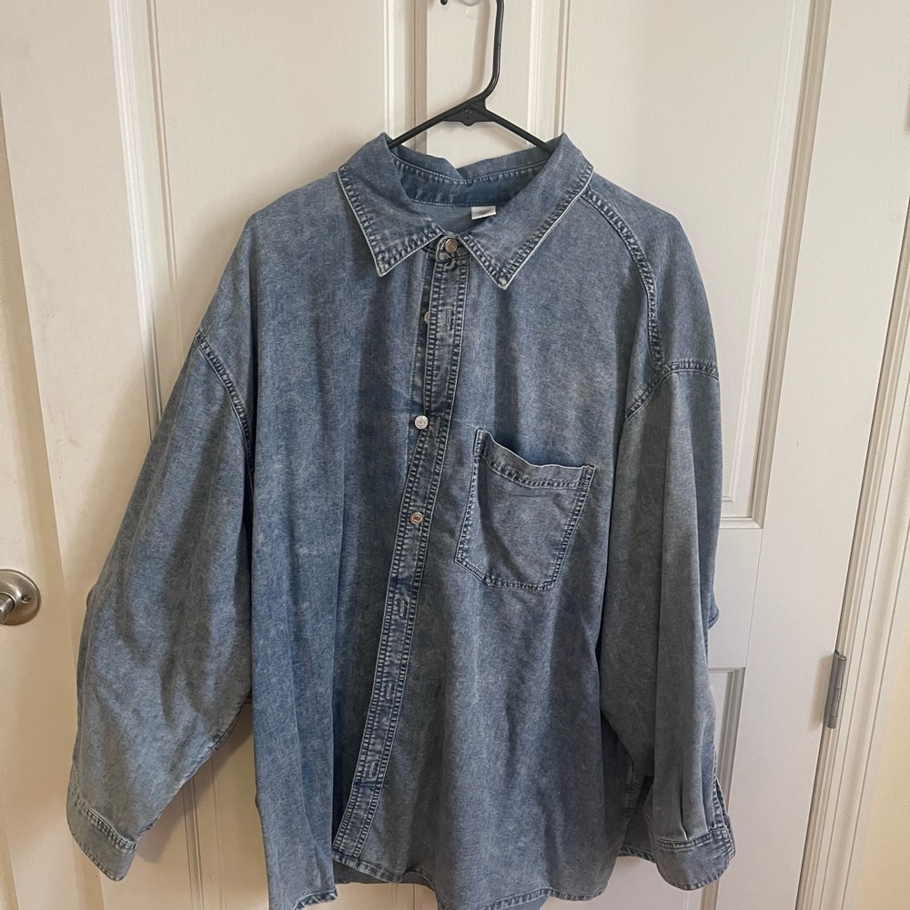 Super oversized denim button up